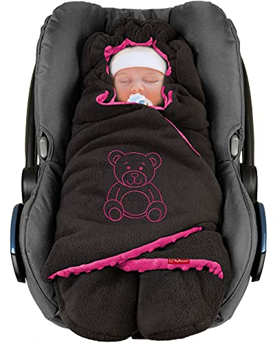 BYBOOM Baby Einschlagdecke für Babyschale, Universal Winter Decke/Kuscheldecke/Fußsack für Kindersitz, Kinderwagen oder Buggy, flauschig, kuschelig-warm, gemütlich und sehr weich