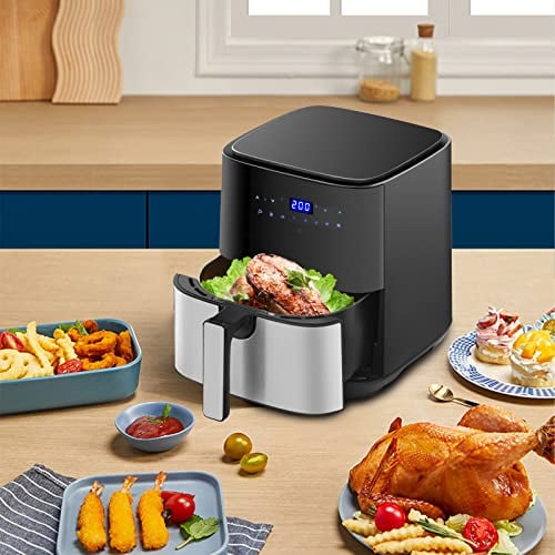 LEMROE 5-in-1 Air Fryer 5L Air Fryers with LED Digital, 60-Minute Timer, Detachable Basket, 360° Circulating Hot Air Healthy Cooker for Home Use 1450W (5L)