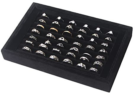 Pangkeep Ringhalter Display Tablett Schmuck Organizer Ständer für den Verkauf von Ringen Ohrringen Show (schwarz)