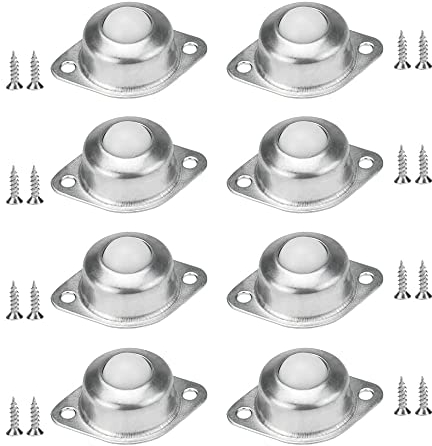 SIYINGSAERY 8 Stück Kugelrollen 16mm Möbelrollen Kugelrollenlager Nylon Kugelrolle Rollen Kugellager Transfer Flach Ball Roller Universal Lenkrollen für Möbel Gepäck Schiebe Schlitten Förderrolle