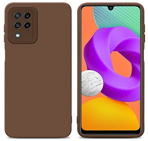 Cadorabo Hülle kompatibel mit Samsung Galaxy M22 M32 4G Schutzhülle TPU Silikon Case Liquid Design mit Kameraschutz Slim Kratzfest Gummi mit Rundumschutz Case Hülle für Galaxy M22 M32 4G in Braun