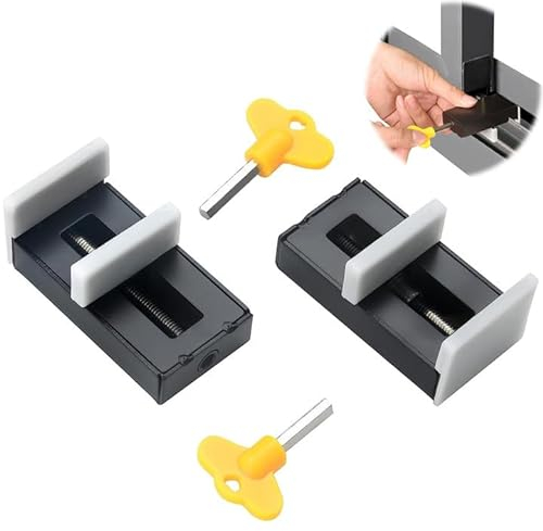 2 Pièces Verrou Baie Coulissante Serrure Porte Coulissante Avec Clé Fermeture Serrure Porte Fenetre Coulissante D'aluminium Réglable