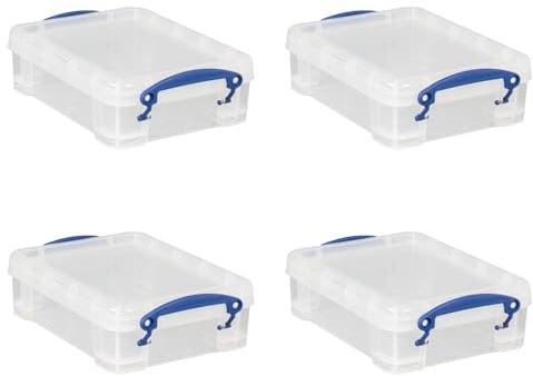 Really Useful Plastic Storage Box 1.75 Litre Clear (Pack of 4)