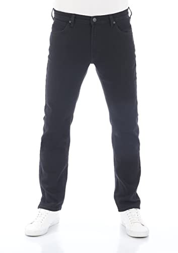 Lee Jeans Herren Stretch Regular Fit Daren Zip Fly Straight Fit Jeanshose Hose Denim, Farbe: Rinse Black, Größe: 33W / 34L