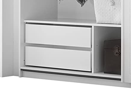 möbelando Schrankeinsatz Zena/Schubkasteneinsatz in Weiss mit 4 Schubladen. Abmessungen (BxHxT) 119x38x44 cm