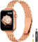 TISIMO für Apple Watch Armband 41mm 40mm 38mm 45mm 44mm 42mm Series 8 7 6 5 4 3 2 1 SE SE2 Damen und Herren, Edelstahl Metall Ersatzband für iWatch Armband (38mm 40mm 41mm, Glänzend Roségold)