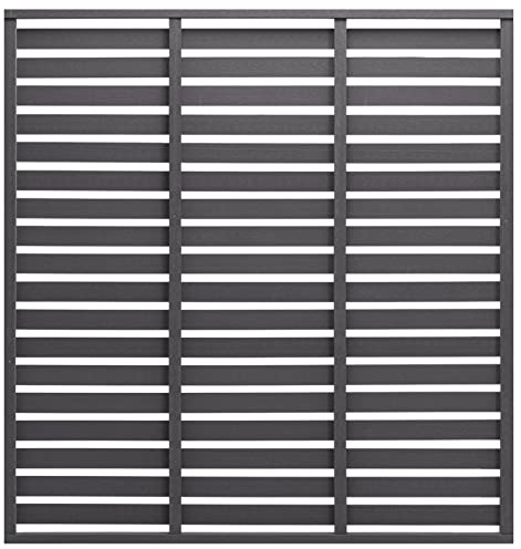 JUNZAI Zaunelement, Sichtschutzstreifen, Sichtschutzzaun, Garten Zaunschutz, Balkonzaun, Stabzaun, WPC 180 x 180 cm Grau