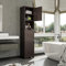 Bealife Armoire de Rangement Salle de Bain avec 2 Portes et 1 Tiroir - Colonne Gain de Place avec Étagères Réglables, Meuble Pratique pour Salon, Chambre et Cuisine, Finition Brun Foncé