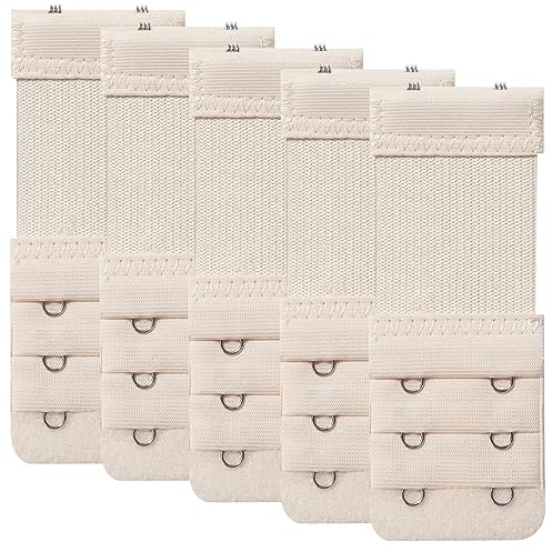 NANXJIUR Damen BH Verlängerer Extender 5 pcs BH Verlängerung Erweiterung 2 Haken Elastisch BH-Extender Band Weichen Gurt Komfortabel (Fleisch)