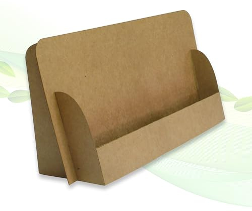 thefoldstands 5 faltbare FLYERSTÄNDER nature-eco Design Prospektständer für DIN lang/ A5 Flyer 10,5 x 21 cm horizontal aus recycleten Karton schnell aufzubauen kurz-bis mittelfristigen Einsatz