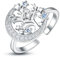 KINGWHYTE Familie Baum des Lebens Ringe für Frauen 925 Sterling Silber Mond Stern Ring einstellbar OpenTree Ring Schmuck Baum des Lebens Geschenke für Damen Mädchen