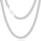 KRKC&CO Männer Halskette, 9mm Herren Edelstahl Panzerkette mit Diamantschliff, Silbrig Cuban Link Chains Silberkette, Nickelfrei Halskette, Geschenke für Männer Jungen, [Länge 66cm]