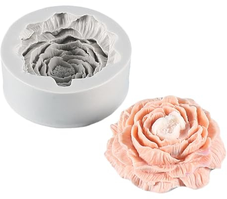 Kerzen Formen Silikon, 3D DIY Kerzenform Silikon, Kerzenformen zum Gießen, Blume Blühen Rose Form Silikonformen, Gießformen für Seife,Fondant,Kerzen,Süßigkeiten,Schokolade,Kuchendekoration