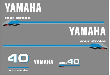 generico ricambio adesivi compatibile per yamaha 40cv fourstroke blu (2000)
