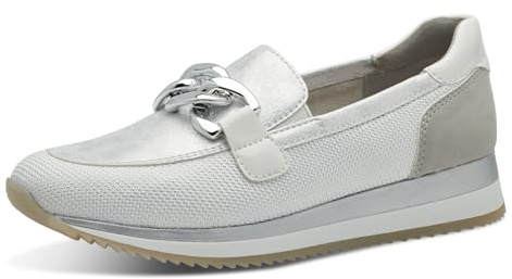 Jana Damen Slipper mit Dicker Sohle Vegan, Silber (White/Silver), 38 EU
