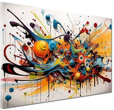 Kunst abstrakt Wandbild Leinwandbild bunt Kunstdruck XL Wanddeko Größe 150x100x4cm