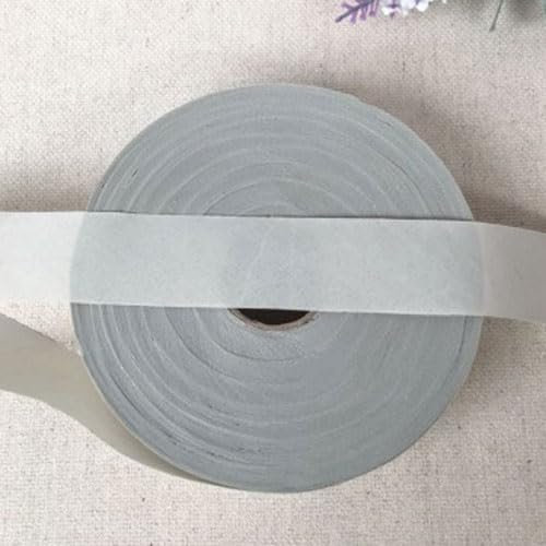 Ungefalzt Schrägband Baumwolle Polyester Gemisch 40mm zum nähen (Hellgrau, 5 Metre)