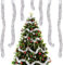 10Stück Lametta Weihnachtsbaum,Weihnachtsbaum Deko Lametta,Festliches Weihnachten Lamettaa,für Weihnachten Ferien Indoor Outdoor,Geburtstagsparty Dekoration (Silber)