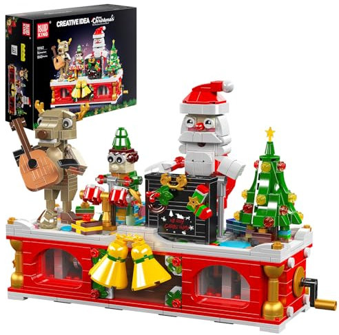 Mould King 10162 Briques à Pincer de Noël Avec Pianiste Père Noël, Arbre et Équipe de Performance - Jouets de Construction Cadeaux pour 14 Ans et Plus (1045 Pièces)