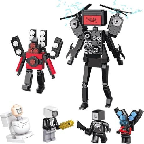 oosheon Jouet de Construction Toilette 6 Pièces, Toilet Figures, Mini Block Construction Enfant, Toilet Building Block Toys, Cadeau pour Les Fans d'enfants Adultes