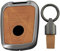 KUNIO Coque de clé de voiture pour BMW i3 i8 série 2014-2022 en alliage + cuir porte-clés de protection, B (4 touches marron rhombique), 4 Tasten rhombisch