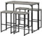ZZINOKE Bartisch mit Barhocker Set, Bartisch Küche mit 4 Hocker, Industriestil, geeignet für Küche, Esszimmer, Wohnzimmer, Kneipe, Bartisch 100×50×90 cm,4 Barhocker 30×40×65 cm(Grau)