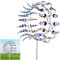 BesBet Magische WindmüHle Aus Metall, 3D Windspiele Fuer Draussen Haengend, Gartendeko DraußEn, Kinetische Skulptur, füR Garten, Terrasse, Rasen, Landschaftsdekoration Im Innenhof,Colorful
