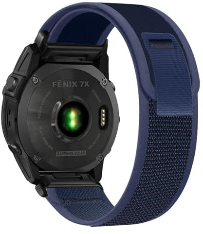SumRioo QuickFit 26mm Watch Strap for Garmin Fenix 8/8 Solar 51mm/7X Pro Solar/7X Pro/7X/6X Pro/6X/5X Plus/5X/3/3HR, Nylon Trail Loop Band for Garmin Epix 2 Pro 51mm, Tactix Delta, Blue