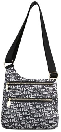 FAVORTALK Leichte Handtasche Damen Umhängetasche Mittelgroß - Nylon Crossbody Bag Multi Pocket Schultertasche mit Vielen Fächern Multi Pocket Handtaschen Frauen - B39707