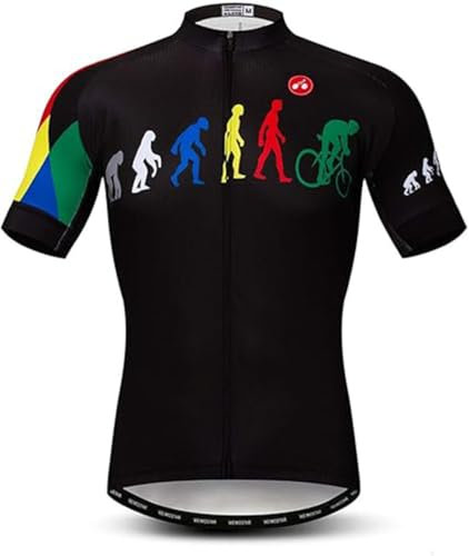 Men's Cycling Jerseys Tops Biking Shirts Short Sleeve Breathable Full Zipper Bike Clothing L