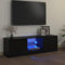 HOMTAKIE Meuble TV avec lumières LED Noir 120x30x35,5 cm