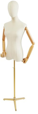 BRRIDE Schaufensterpuppe Weiblich Schneiderpuppe Damenbüste Schneiderbüste mit Verstellbarer Höhe & Beweglichen Gelenken, lebensgroß Mannequin Kleiderpuppe Aufstellungsfiguren