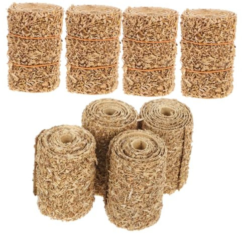 HANABASS 8 Stück Heuballen für Puppenhaus und Mikrolandschaften Dekorative Stroh Deko für DIY Projekte Rustikale Tischdekoration und Events