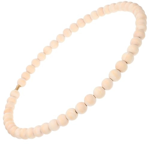 Holzperlenkranz Satz mit Metallring, Stabil, Deformationsresistent, Khaki | Traumfänger Selbstgemacht, Dekoring mit Holzperlen, Metallring mit Holzperlen, Halloween Party, Weihnachten