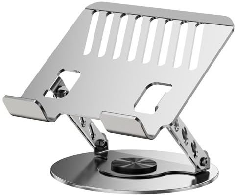 OUGEP Support pour ordinateur portable réglable et rotatif à 360° - Support ergonomique pour ordinateur portable - Support ventilé pour ordinateur portable - Compatible avec MacBook Air, Pro, tous les