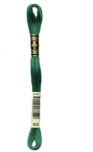 DMC 117-909 6 Strand Embroidery Cotton Floss, Very Dark Emerald Green, 8.7-Yard