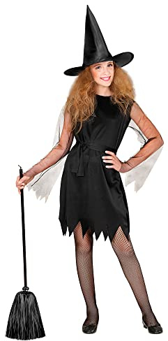 W WIDMANN MILANO Party Fashion - Kinderkostüm Hexe, Kleid & Hexenhut, Märchen, Magierin, Halloween Verkleidung
