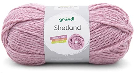 Gründl Wolle Shetland - Winterwolle - 1 Knäuel 100 g, Rose | Dicke Wolle zum Häkeln und Stricken Weich und wärmend - 80 % Polyacryl, 20 % Wolle - 100 g / 170 m - Nadelstärke 7-8