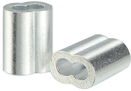 sourcing map Câble 2,5 mm Câble métallique Manchons à sertir en aluminium clip boucle 50pcs