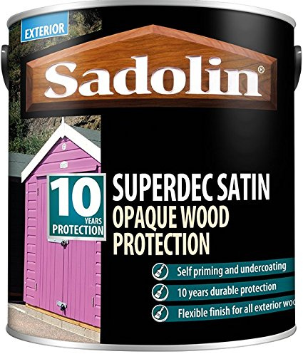 5L Sadolin Superdec Satin Opaque Wood Paint - All Colours (Ripple Grey)