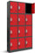 Jan Nowak Wertfachschrank 3B4A Fächerschrank Schließfachschrank mit 12 Fächern Metallspind Umkleideschrank Stahlblech Pulverbeschichtung Farbwahl 185 cm x 90 cm x 40 cm (H x B x T) (anthrazit/rot)