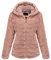 BELLIVERA Damen Kunstpelz Zotteliger Mantel Herbst Winter Warme Mode Lange Ärmel Reißverschluss Kurz Kapuze Jacke 1801 Rosa L