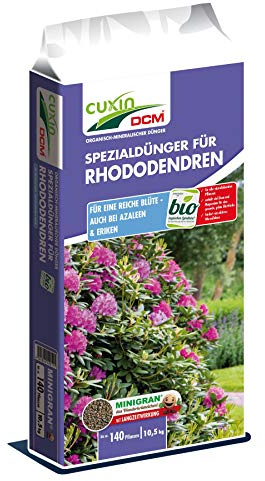 Cuxin DCM Spezialdünger für Rhododendren, Azaleen & Eriken, organisch-mineralischer NPK-Dünger 5-3-6 + 2 MgO + 1 Fe, 10,5 kg