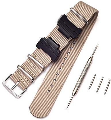 Shieranlee NATO Nylon Strap Armband Kompatibel mit Casio G-Shock GA-110 120 GA-400 GD-100 DW-5600 GLS-8900 Canvas Men Bracelet Band Black Adapters