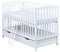Baby Delux Babybett 60x120 Schutzgitter Kinderbett 2in1 Weiß Matratze umbaubar zum Juniorbett Schublade