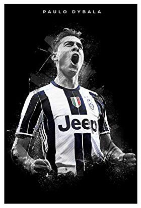 Paulo Dybala Poster Fußball Kunst Leinwand Wandkunst Dekor Bild Gemälde für Wohnzimmer Schlafzimmer Dekoration ungerahmt: 60 × 90 cm