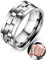 AMZCOM Spinner Ring Edelstahl Silber Breit, Angst Ring Herren Drehbarer Meditationsringe Zappel Ring, Anti Stress Ring Sorgenband, Erwachsene Dekompression Spielzeug,10