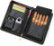 Contacts Tragbarer Reise Humidor für Zigarrenschneider,Feuerzeugfach,Lederetui für 5 Zigarren(kein Zubehör),multifunktionaler Zigarrenzubehör-Organizer Clutch Handytasche mit Handschlaufe schwarz