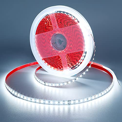 GOMING 10M LED Strip Kaltes Weiß 6000K 24V LED Streifen 1200 LEDs SMD2835 LED Band Selbstklebend Hohe Helligkeit 7200Lm Nicht Wasserdicht IP20 Lichtband für Innen Heim Deko(Netzteil nicht Enthalten)