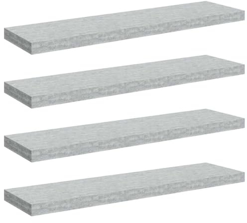 vidaXL Schweberegale 4 STK. Betongrau 90x23,5x3,8 cm MDF